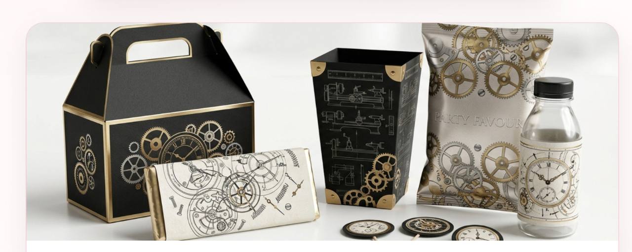 A custom steampunk party favour concept